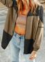Imagem de Moletons com capuz Dokotoo Waffle Stitch Spliced Oversize para mulheres