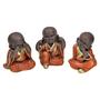 Imagem de Monge Buda Hindu Trio Não Falo Vejo Escuto Várias Cores 9cm