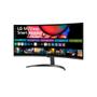 Imagem de Monitor Curvo LG MyView Smart 34SR60QC-B 34" WQuadHD, WebOS, ThinQ Home, Air Play, USB e HDMI, Bluetooth, Preto - 34SR60QC-B.AWZM