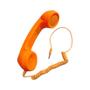 Imagem de Monofone Microfone P2 Kit 4 Und Fone Ouvido Vintage Chamadas Ligaçoes Telefone Audio Smartphone Tablet Portatil Enfeite Retro Laranja