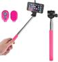 Imagem de Monopod Bastão Pau De Self Com Controle Bluetooth cor Rosa