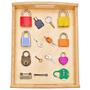 Imagem de Montessori Lock and Key Toy Set, Bandeja de Madeira Montessori Materiais Homeschool Educação Pré-escolar Brinquedos para crianças de 3 anos de idade (Chaves de fechadura de bandeja)