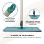 Imagem de Mop E Balde Lava E Seca Rodo Flat Profissional Com Tecido de Microfibra Absorvente Com 2 Refil