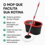 Imagem de Mop Esfregão Giratório com Balde 13L  Com Rodinhas, Alça Flexível e Refil Lavável