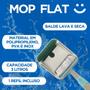 Imagem de Mop Flat Lava e Seca Com Balde De Cozinha Banheiro Rodo Esfregão Limpa Chão Baldinho Flash Moop 1 Refil Limpeza Flex