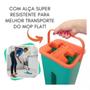 Imagem de Mop Flat Lava e Seca Rodo de Limpeza Multiuso Balde com Esfregão Refil de Microfibra Kit Limpeza