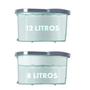 Imagem de MOP Giratório Inox Esfregão Multiuso com Rodinhas + 3 Refis Microfibra Lava, Limpa e Seca Balde de 12 Litros para Limpeza Pesada