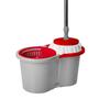 Imagem de MOP Giratório WAP em Microfibra com Sistema de Centrifugação e Sistema Dreno Cinza/Vermelho