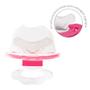 Imagem de Mordedor Bebê Em Silicone Com Tampa Higiênica Protetora Rosa e Transparente Buba