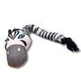 Imagem de Mordedor de Pelúcia Corda e Apito Brinquedo Tug Canvas Zebra Para Cães 65cm Resistente - Jambo Pet