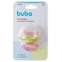 Imagem de Mordedor e Massageador Bebê Em Silicone Com Tampa Higiênica Protetora Rosa Buba