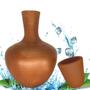 Imagem de moringa de agua fresca natural ceramica recipiente com copo