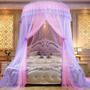 Imagem de Mosquiteiro Bed Canopy Mengersi Princess Elegant Lace Rou