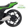 Imagem de Moto Brinquedo Verde Estilo Super 1600 Rodas com Fricção e Carenagem Aerodinâmica com Detalhes Cromados