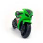 Imagem de Moto De Brinquedo Verde Rodas Esportivas Com Apoio Pézinho