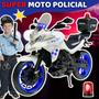 Imagem de Moto De Policia Realista Grande Presente Menino Brinquedo