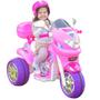 Imagem de Moto Elétrica Infantil Sprint Turbo 12V Rosa Com Luz Som E Capacete