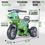 Imagem de Moto Triciclo Elétrico Dinossauro 12v Cor Verde Com Carregador 110v/220v - Unitoys