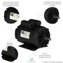Imagem de Motor Monofásico 1HP IP21 2 Polos Weg