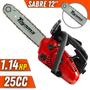 Imagem de Motosserra À Gasolina Toyama TCS25X 2T 25,4cc 1,14HP 12.000rpm Sabre 12 Polegadas Ponta Rolante Corrente Oregon 22 Dentes Ideal Para Corte de Lenha + Óleo Lubrificante Toyama 2 Tempos