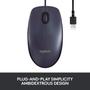Imagem de Mouse com Fio Logitech B100 - USB, para Destro e Canhoto - Preto
