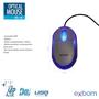 Imagem de Mouse com Fio USB Compacto 1000Dpi Óptico LED Azul Exbom MS-10 Preto