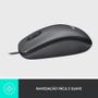 Imagem de Mouse com fio USB Logitech M100 com Design Ambidestro e Facilidade Plug and Play, Cinza - 910-001601