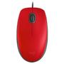 Imagem de Mouse com fio USB Logitech M110 com Clique Silencioso, Design Ambidestro e Facilidade Plug and Play, Vermelho - 910-006755