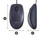 Imagem de Mouse com fio USB Logitech M90 com Design Ambidestro e Facilidade Plug and Play - 910-004053