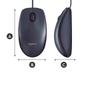 Imagem de Mouse com fio USB Logitech M90 com Design Ambidestro e Facilidade Plug and Play - 910-004053