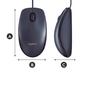 Imagem de Mouse com fio USB Logitech M90 com Design Ambidestro e Facilidade Plug and Play - 910-004053