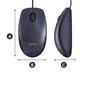 Imagem de Mouse com fio USB Logitech M90 com Design Ambidestro e Facilidade Plug and Play