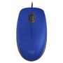 Imagem de Mouse com fio USB M110 Azul com Clique Silencioso - Logitech