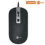 Imagem de Mouse com fio usb wired lecco by lenovo original profissional office scrool preto para computador e notebook ms104
