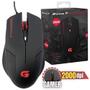 Imagem de Mouse Cor Preta e Vermelha Fortrek 2000dpi Gamer Sensor Óptico de Alta Performance Luz de Led Com Frequência de 125Hz Conexão USB Alta Qualidade