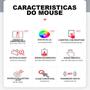 Imagem de Mouse Dual Band Bluetooth e wireless sem fio 2.4ghz RGB Recarregavel