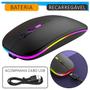 Imagem de Mouse Ergonomico Trabalho Leve Com Led DPI Ajustavel Sem Fio