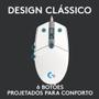 Imagem de Mouse Gamer Logitech G203 LIGHTSYNC RGB, Efeito de Ondas de Cores, 6 Botões Programáveis e Até 8.000 DPI, Branco - 910-005794