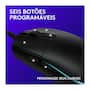 Imagem de Mouse Gamer Logitech G203 LIGHTSYNC RGB, Efeito de Ondas de Cores, 6 Botões Programáveis e Até 8.000 DPI, Preto - 910-005793