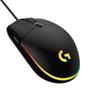 Imagem de Mouse Gamer Logitech G203 LIGHTSYNC RGB, Efeito de Ondas de Cores, 6 Botões Programáveis e Até 8.000 DPI, Preto - 910-005793