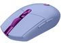 Imagem de Mouse Gamer RGB sem Fio Logitech G Óptico - 12000DPI 6 Botões G305 Lilás