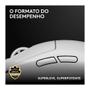 Imagem de Mouse Gamer Sem Fio Logitech G Pro X Superlight 2 com Lightspeed, 32000 DPI, Sensor Hero 2, com Bateria Recarregável, Branco - 910-006637