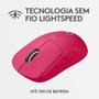 Imagem de Mouse Gamer Sem Fio Logitech G PRO X Superlight Lightspeed, 25.600 DPI, 5 Botões Programáveis, Sensor HERO 25K, Magenta - 910-005955