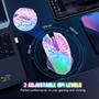 Imagem de Mouse Gamer Sem Fio VersionTech - LED Recarregável - Branco