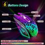 Imagem de Mouse Gamer VersionTech RGB - Ergonômico com Fio e Retroiluminação Preta