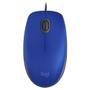 Imagem de Mouse Logitech M110 USB com Clique Silencioso, Design Ambidestro e Facilidade Plug and Play, Azul - 910-006662
