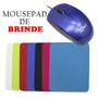 Imagem de Mouse Óptico Azul com fio  USB + Mousepad