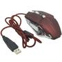 Imagem de Mouse Óptico Gamer Usb 2400 Dpi 6 Botões Led Rgb 4 Cores Cabo Infokit X Soldado GM-705 Vinho