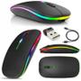 Imagem de Mouse Optico Sem Fio 2.4 ghz Recarregável Gamer Home Office USB Led Rgb Ergonômico Wirelles Usb Notebook