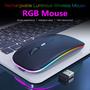 Imagem de Mouse Optico Sem Fio Recarregável USB Led Rgb Wireless Usb Note Pc